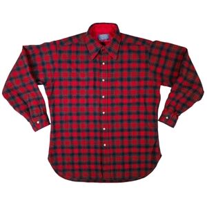 VINTAGE PENDLETON PLAID BUTTON UP FLANNEL SHIRT